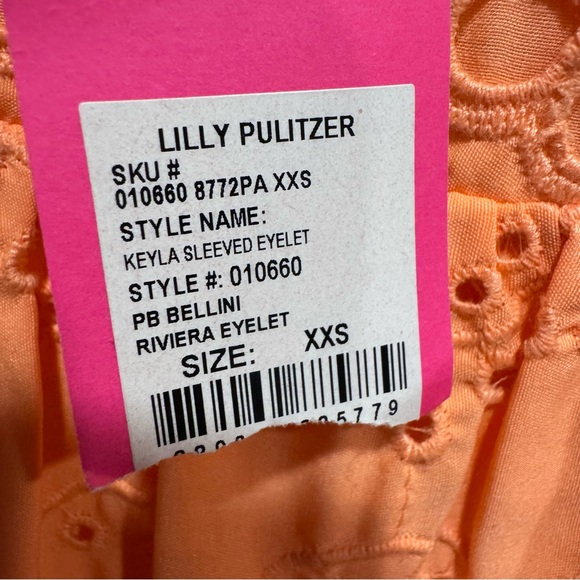 NWT Lilly Pulitzer Keyla Eyelet Swing Dress in Bellini Riviera Eyelet Sz XXS - Picture 8 of 13